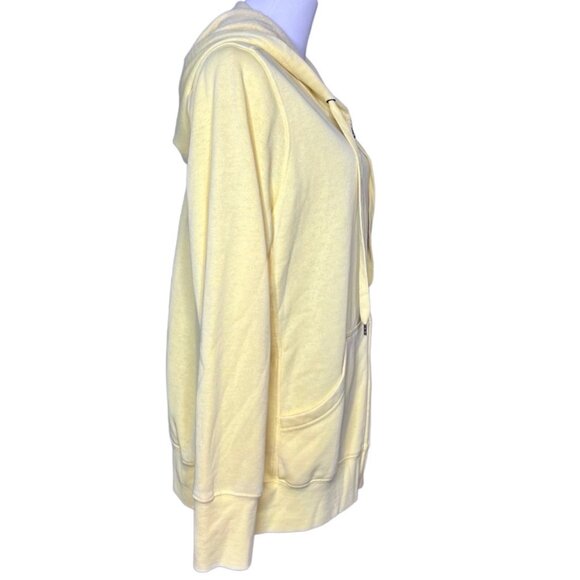 French Laundry Yellow Hoodie Zip Front Jacket Sweatshirt Fleece XL Casual NWT - Picture 2 of 10